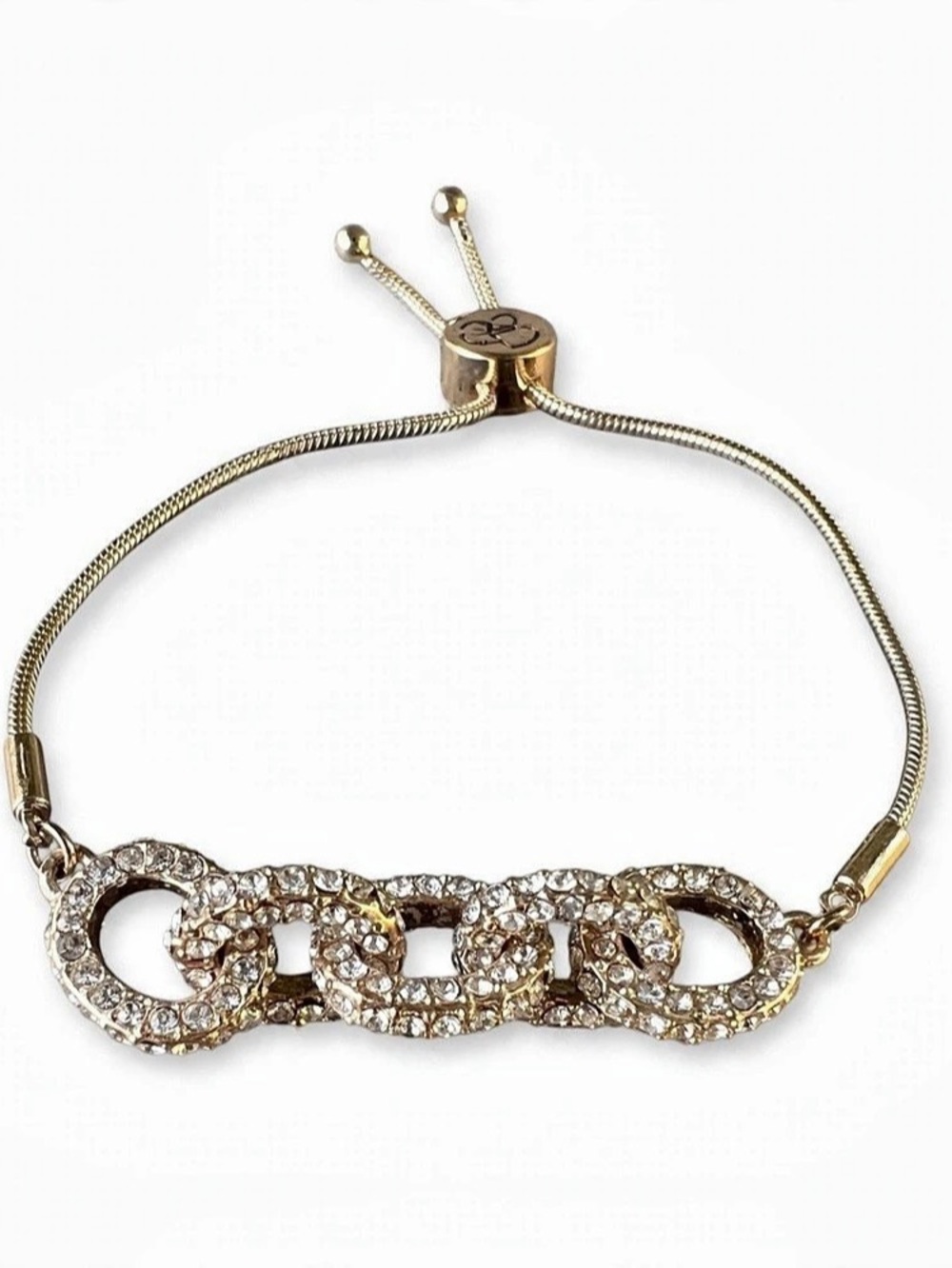 Rhinestone Chain Bracelet in Gold Like New